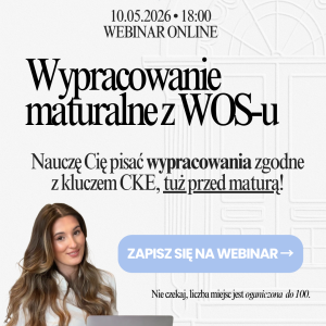 celem jest zachęcenie uczniów do wzięcia udziału w webinarze poświęconym wypracowaniu z wosu na maturę 2026